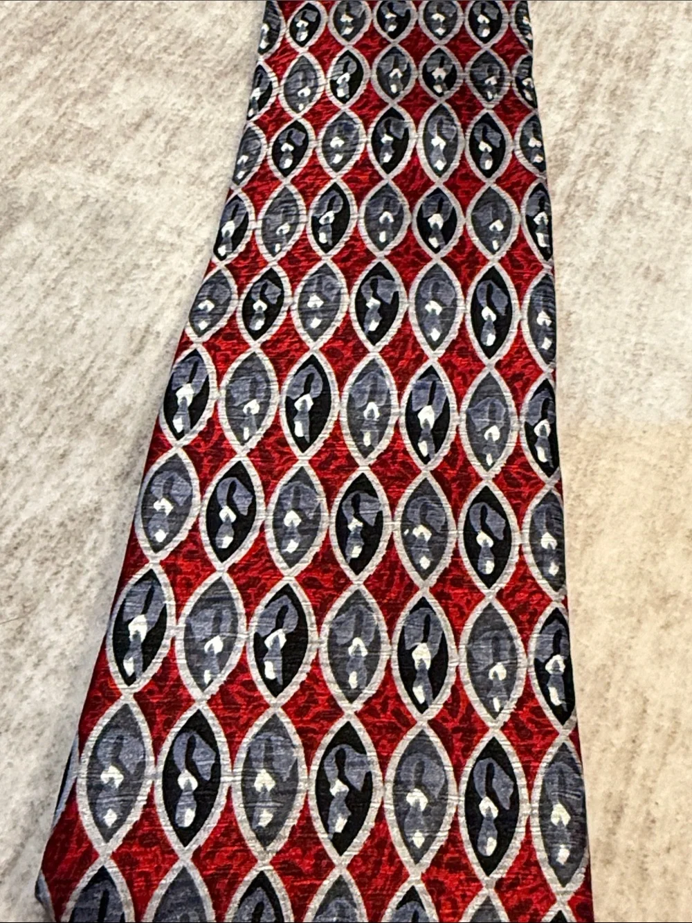 Men's Classic Necktie Set – Red, Black, Navy Patterns. Bundle of six ties